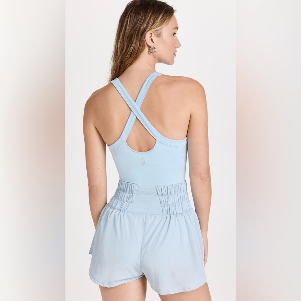 FP Movement The Way Home Skortsie Skort Romper in Blue Pearl, Sz L - Picture 3 of 13